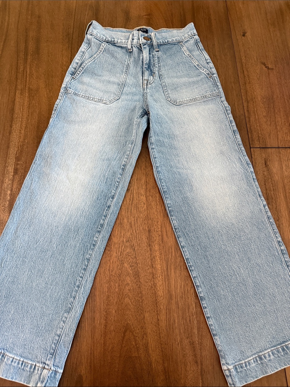 J. Crew Light Washed, Cropped, Wide-Leg Women's Jeans